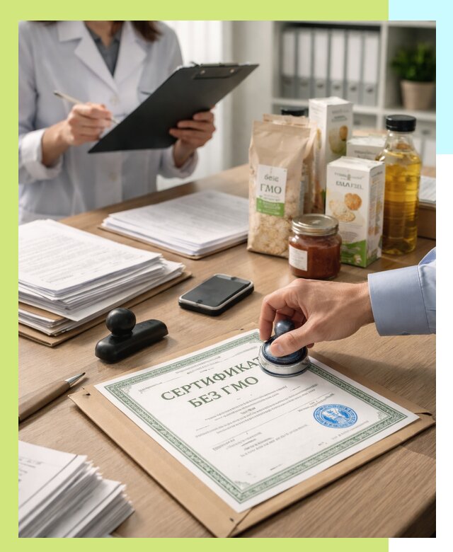 Получение сертификата Без ГМО для продукции в Глазове